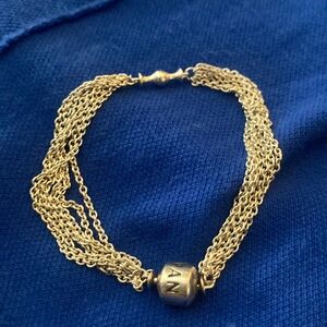 Pandora Multi (six) Chain Sterling Silver Bracelet - Space for 1 Nice Charm 7.5”